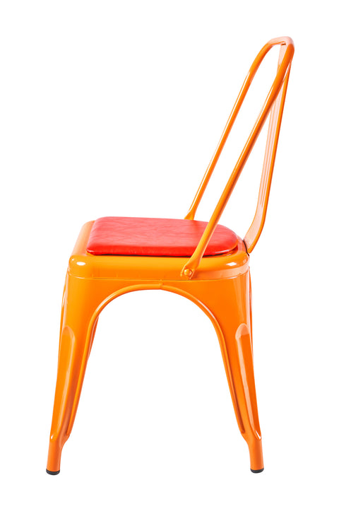 Novita home_Cindy - sedia arancio con cuscino rosso_3