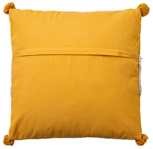 Novita home_Pon pon - cuscino giallo e bianco con pon pon_2