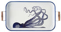 Novita home_Vassoio rettangolare laccato bianco polpo bordo blu_2