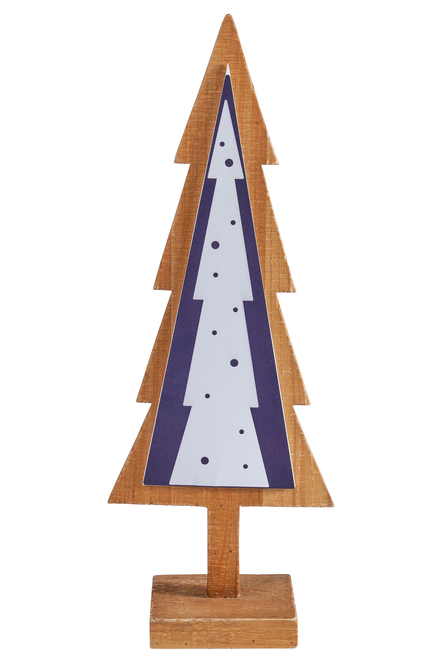 Novità Home Merry - Sagoma Albero In Legno Con Palline Stilizzate