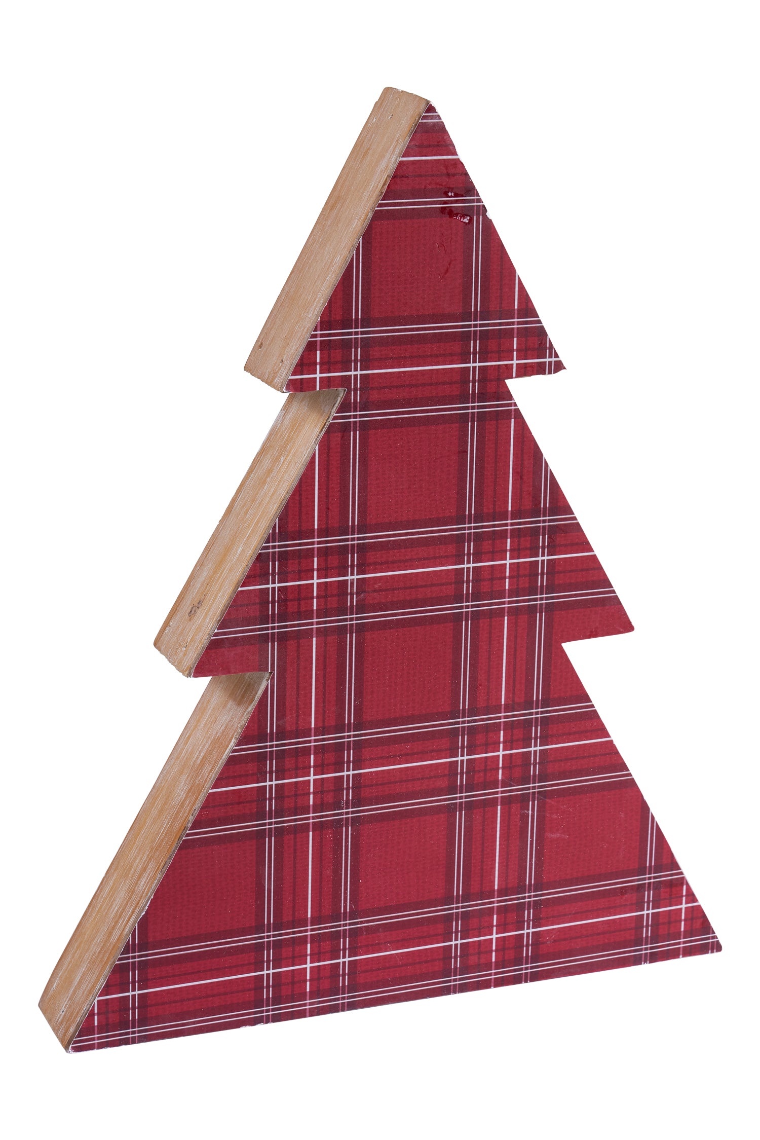 Novità Home Merry - Alberello Sagoma Tartan Rosso