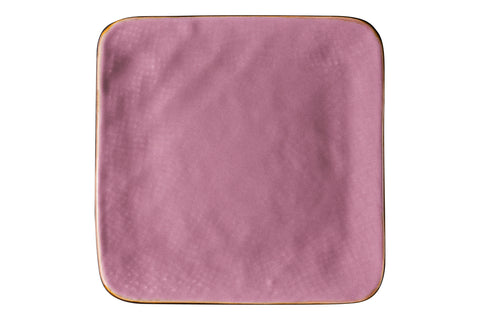 Mediterranean - Square Pink Bread Saucer