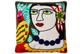 Novita home_CR-126_Embroidery - cuscino lovers folk art femme avec perroquet_1