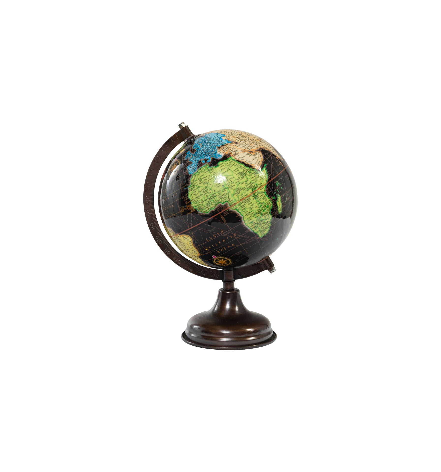 Novità Home Mappamondo - globo nero base metallo nero lucido