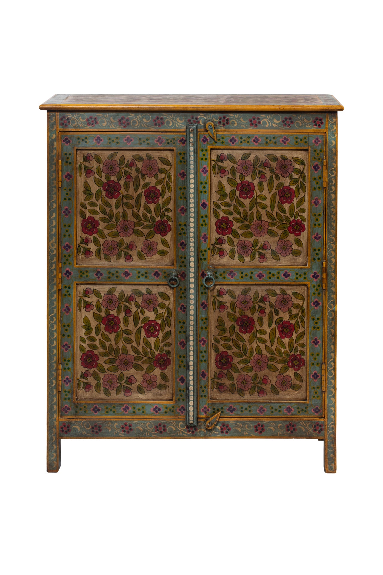 Novità Home Frida - Credenza in Legno di Mango Decorata a Mano