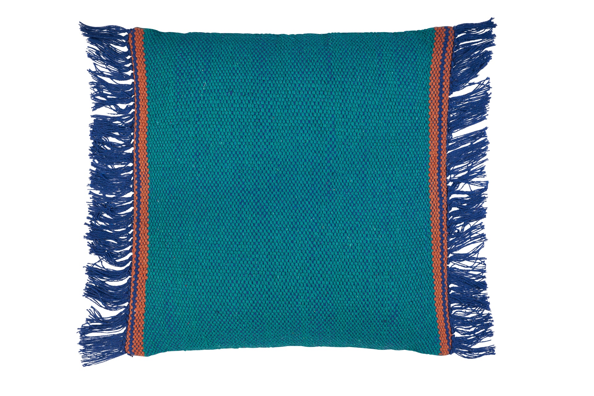 Novità Home Cuscino frange in cotone azzurro - 45x45