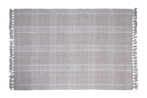 Novita home_ZI-05/A_Tappeto quadro in lana e cotone grigio chiaro - 140x200_1