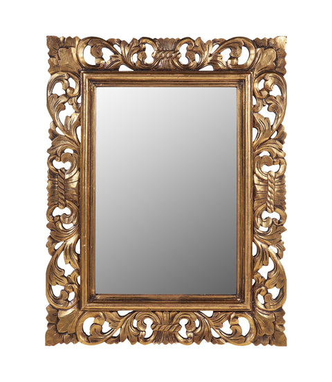 Novita home_F-1072_Ursula - specchio rettangolare intarsiato in legno dorato_1