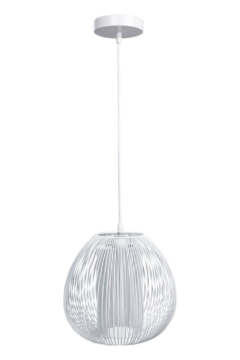 Novita home_SX-10/W_Mors - lampadario ovale fili metallo bianco_1