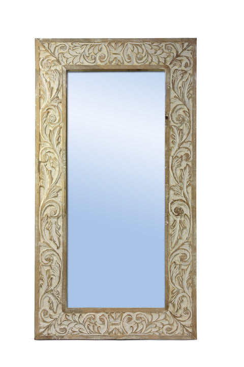 Novita home_GK-234_Losanna - specchio legno rettangolare decapato bianco_1