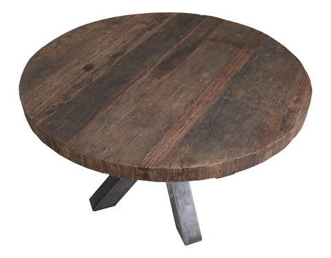 Novita home_Slipper - tavolo pranzo rotondo in legno base in metallo_2