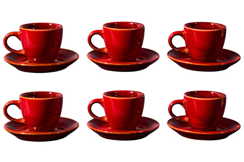 Baltico - Coffee Cup with Red Saucer