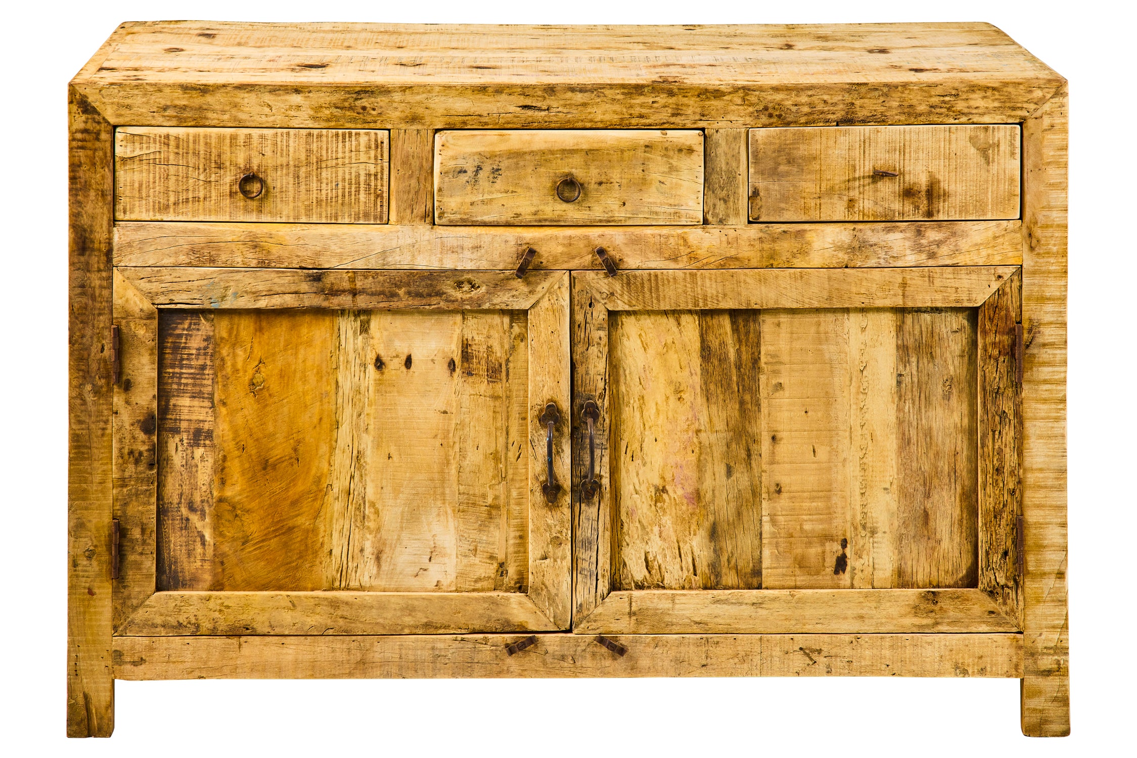 Novità Home Bleached Line - Credenza 3 Cassetti 2 Sportelli in Legno Riciclato