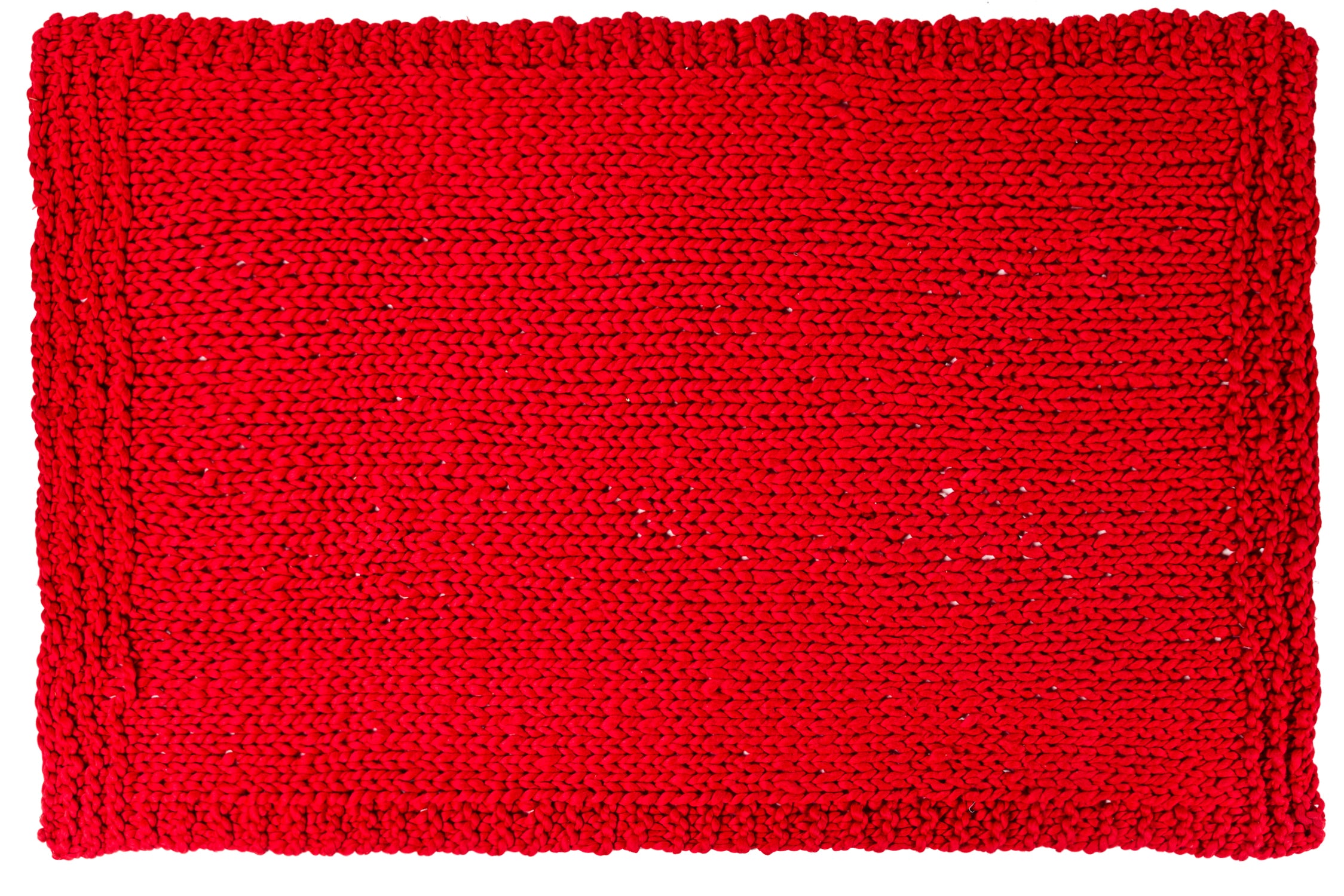 Novità Home Knitting - Blanket Forehand And Backhands Rosso