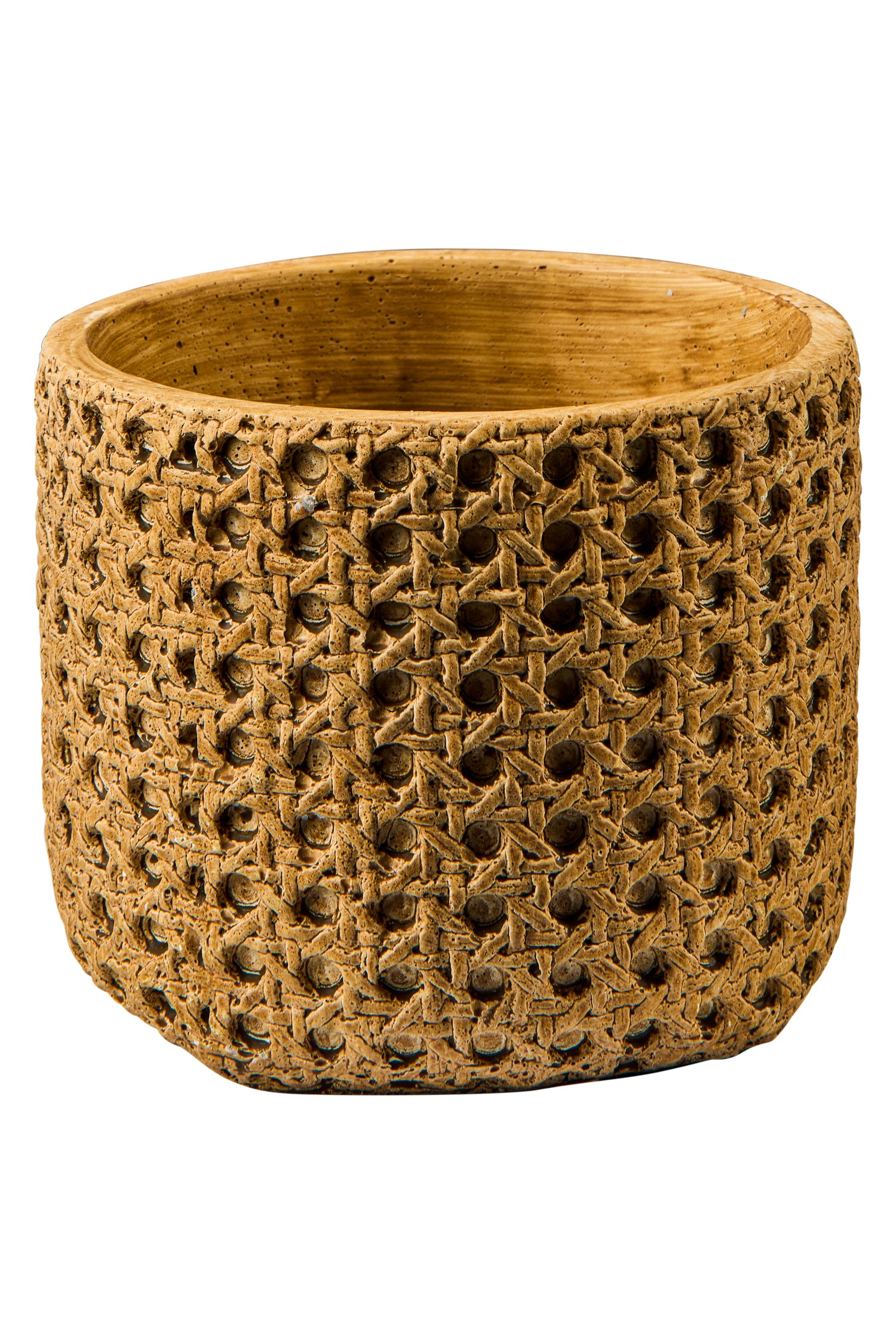 Novità Home Wicker Cement - Vaso Disegno Paglia Vienna Misura 14X12