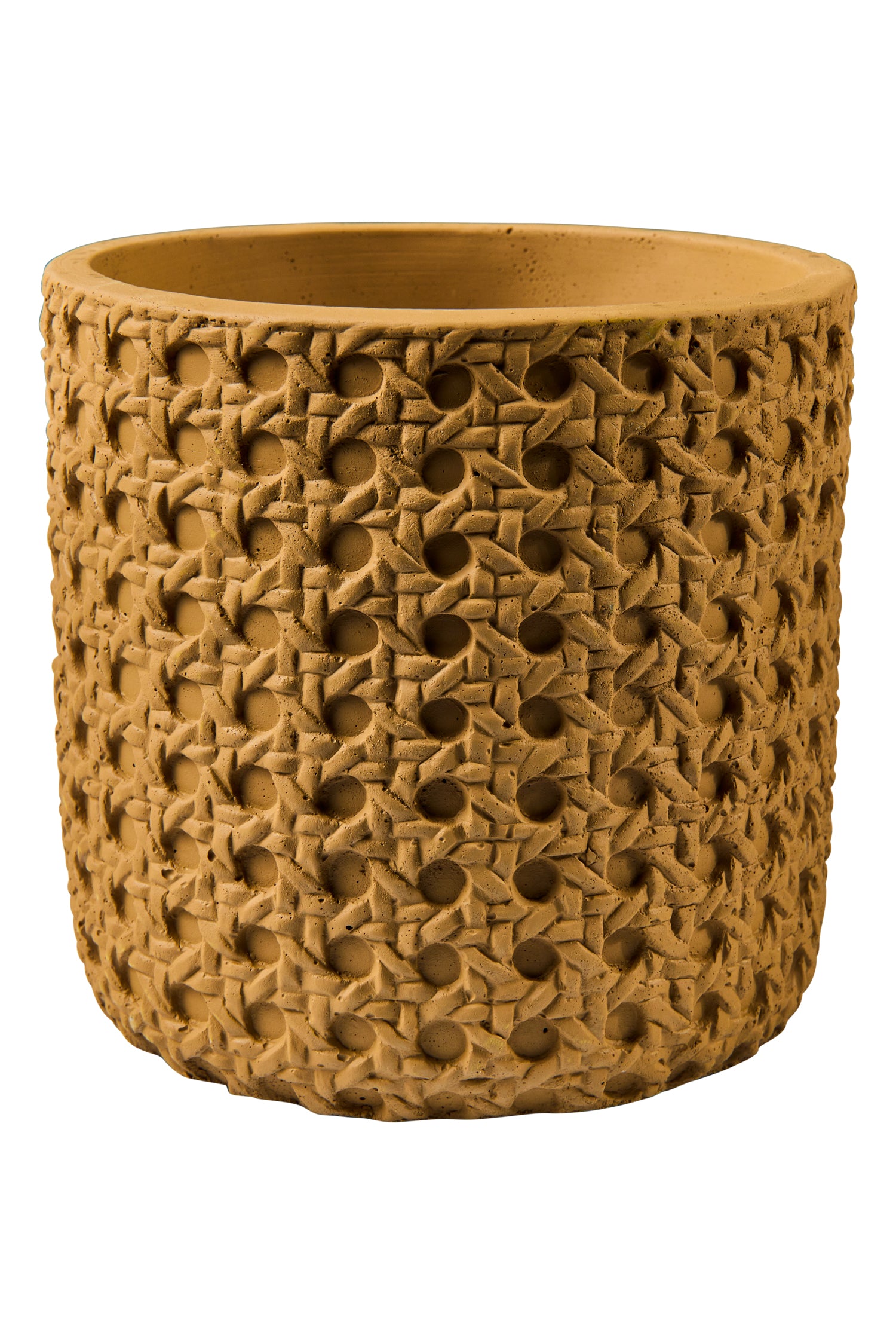 Novità Home Wicker Cement - Vaso Disegno Paglia Di Vienna Misura 12,5X12