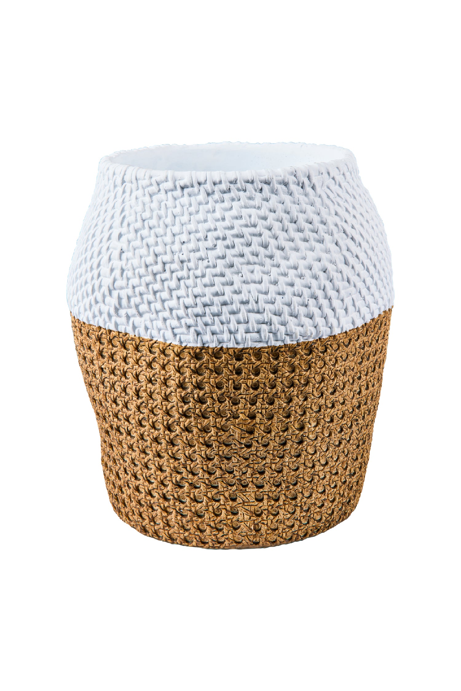 Novità Home Wicker Cement - Vaso Disegno Doppio Intreccio Vienna E Rattan